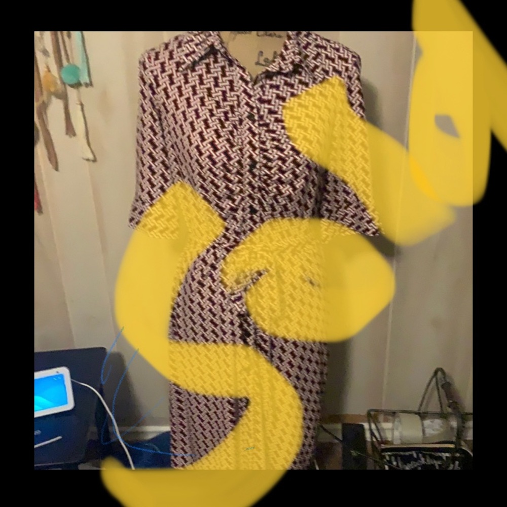 Vintage button up laundry by shelli segal dress